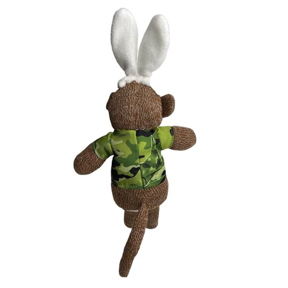 Dan Dee Camo Sock Monkey Plush Stuffed Animal Bunny Rabbit Ears 10" Camouflage - Picture 3 of 7